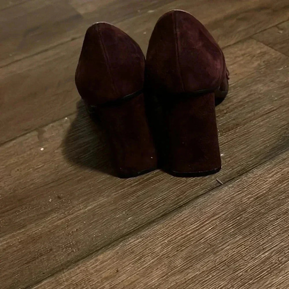 Vintage Nine West square toe plumb suede leather heels size 7 - Picture 6 of 10